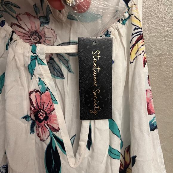 NWT Streetwear Society Floral Mini Dress Size L - Picture 9 of 11
